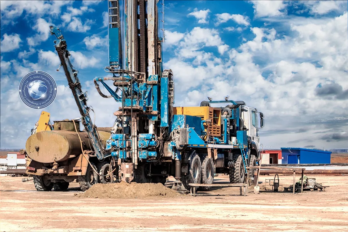 ZE Global crew conducting exploration drilling services in Ghana for mineral and geotech studies